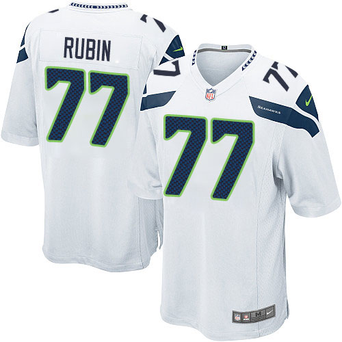 Men's Game Ahtyba Rubin Nike Jersey White Road - #77 NFL Seattle Seahawks